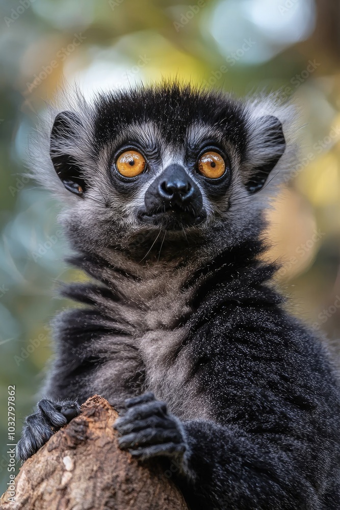 Fototapeta premium close-up of a lemur. Selective focus