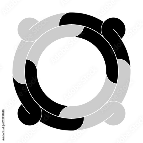 celtic knot georgian style isolated on white background logo tattoo icon. vector illustration.