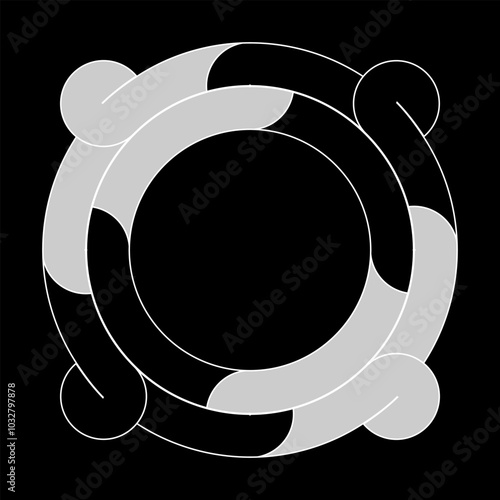celtic knot georgian style isolated on black background logo tattoo icon. vector illustration.