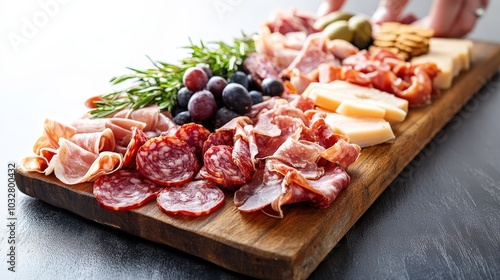 Gourmet Charcuterie Board in Ultra-Realistic Style