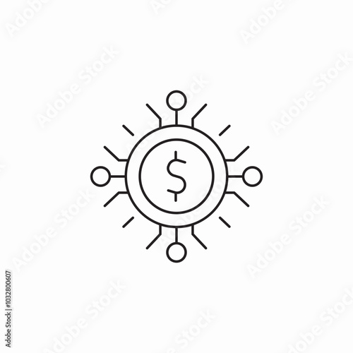 digital money icon sign vector