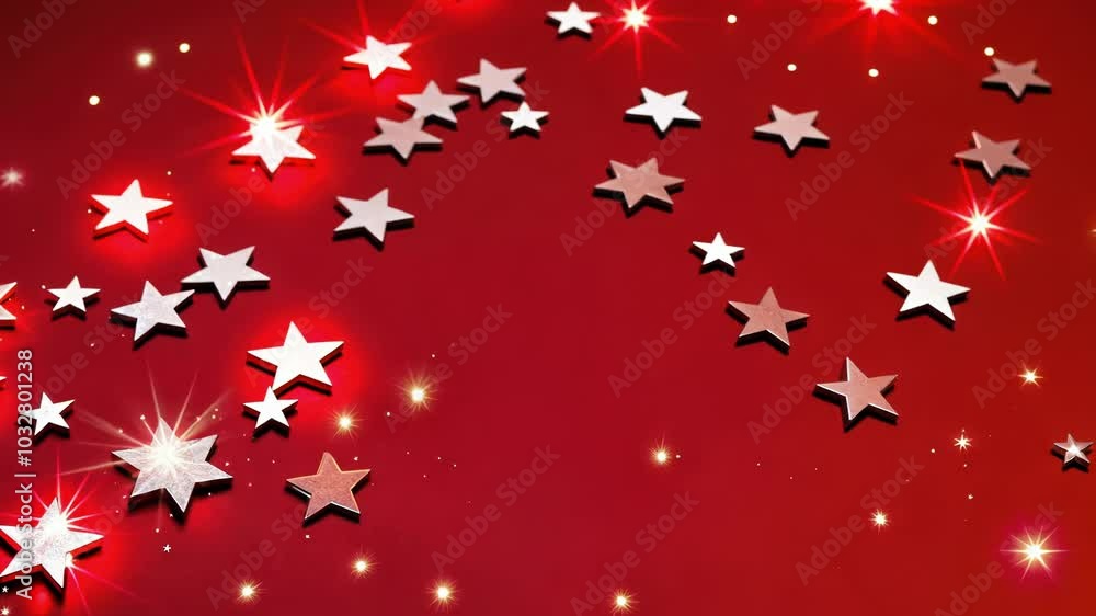 Festive Christmas holiday themed background featuring sparkling silver stars on vibrant red backdrop. ideal for holiday greetings, seasonal posters, or festive designs. Festive Christmas holiday themed background featuring sparkling silver stars on vibrant red backdrop. ideal for holiday greetings, seasonal posters, or festive designs.