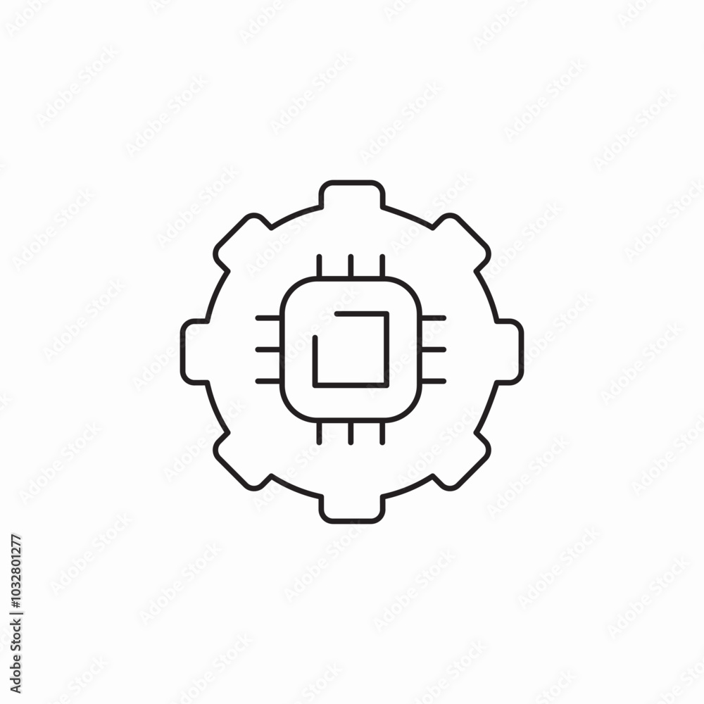 robotic process icon sign vector robotic process icon sign vector