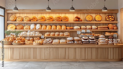 Wallpaper Mural Bakery display showcasing various types of bread. Torontodigital.ca