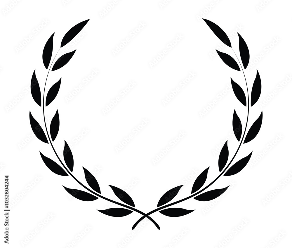 Laurel circle wreath branch on a white background Laurel circle wreath branch on a white background