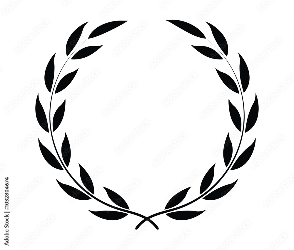 Laurel circle wreath branch and leaf design Laurel circle wreath branch and leaf design