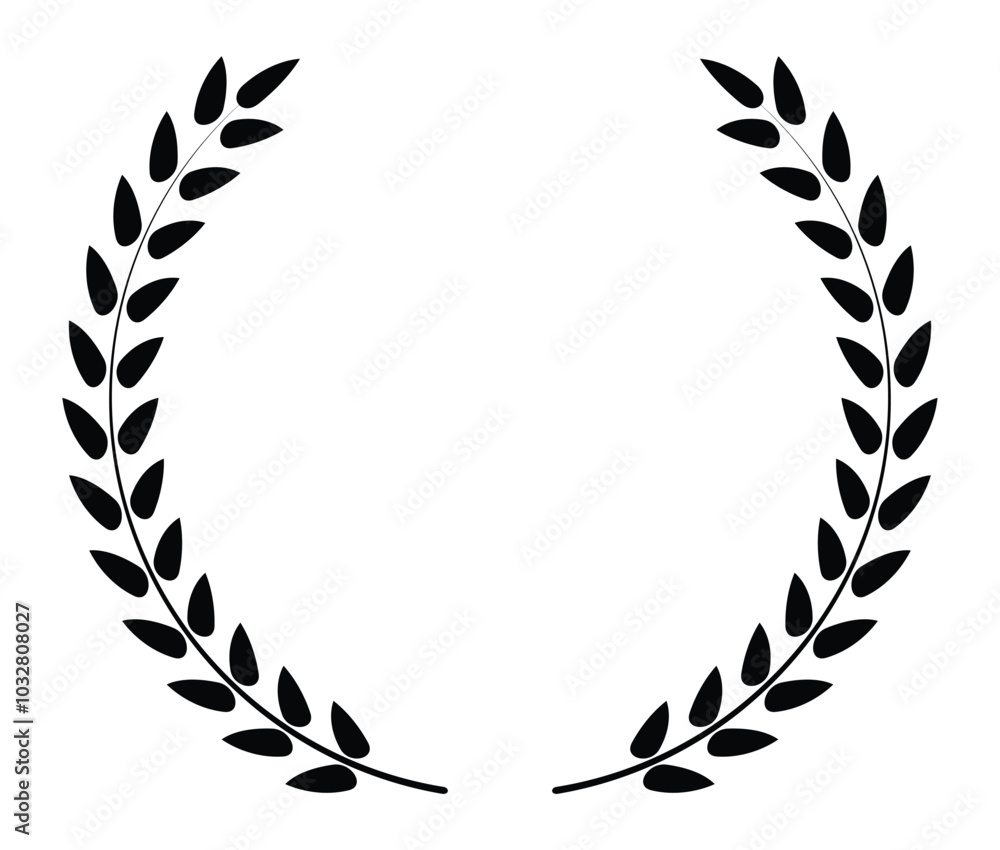 Laurel circle wreath branch and leaf design Laurel circle wreath branch and leaf design