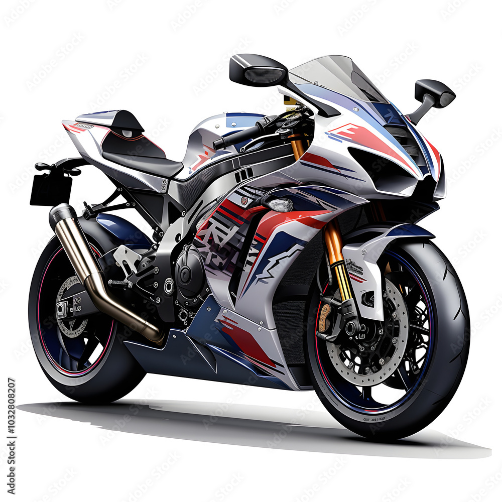 Hochmodernes Sportmotorrad mit dynamischem Renn-Design (KI generiert) Hochmodernes Sportmotorrad mit dynamischem Renn-Design (KI generiert)