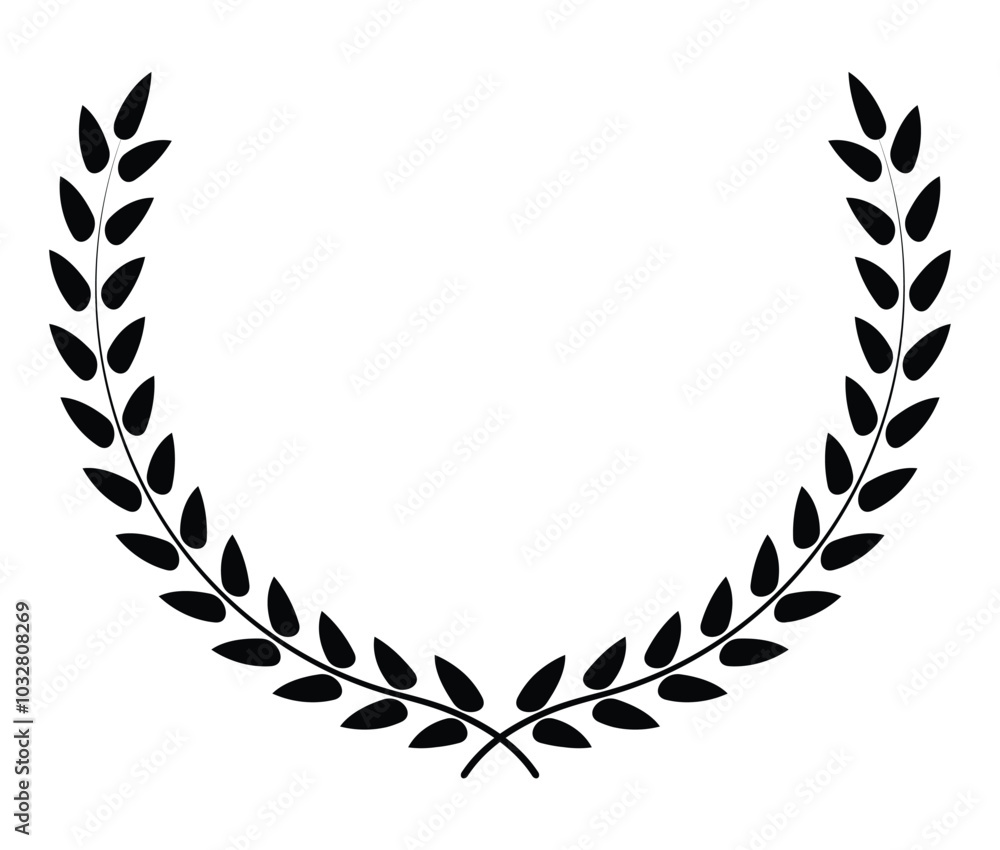 Laurel circle wreath branch and leaf design Laurel circle wreath branch and leaf design