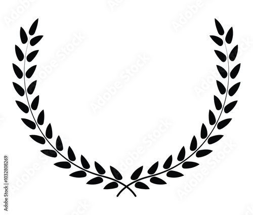 Laurel circle wreath branch and leaf design