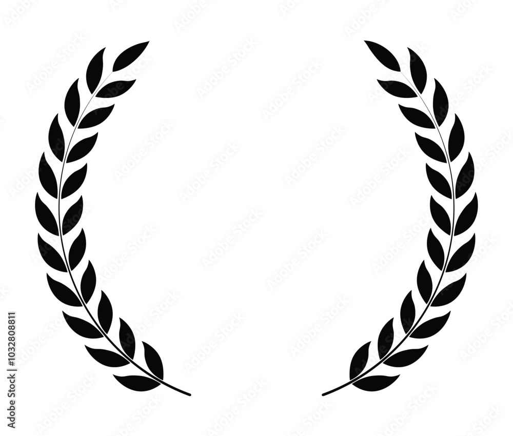 Laurel circle wreath branch and leaf design Laurel circle wreath branch and leaf design