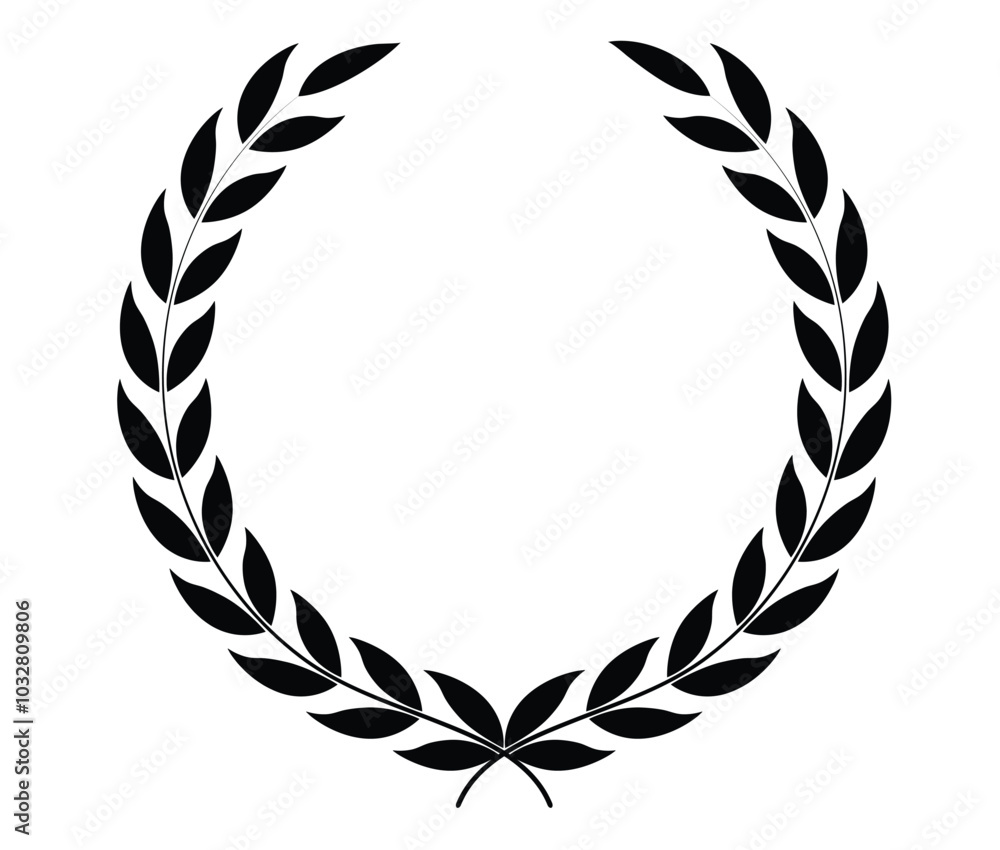 Laurel circle wreath branch and leaf design Laurel circle wreath branch and leaf design