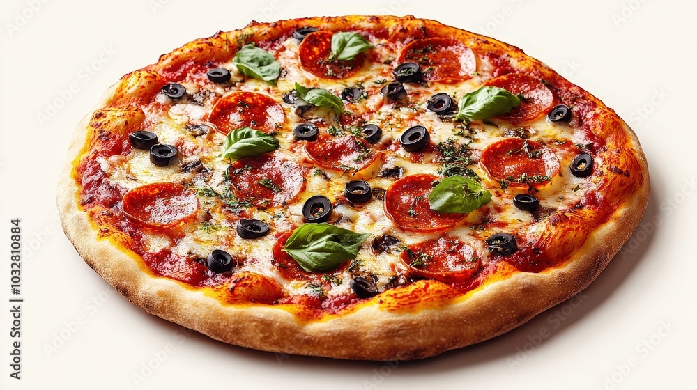 Delicious Neapolitan Pizza Slice on a Simple Background - High-Quality Realistic Product Photography Delicious Neapolitan Pizza Slice on a Simple Background - High-Quality Realistic Product Photography