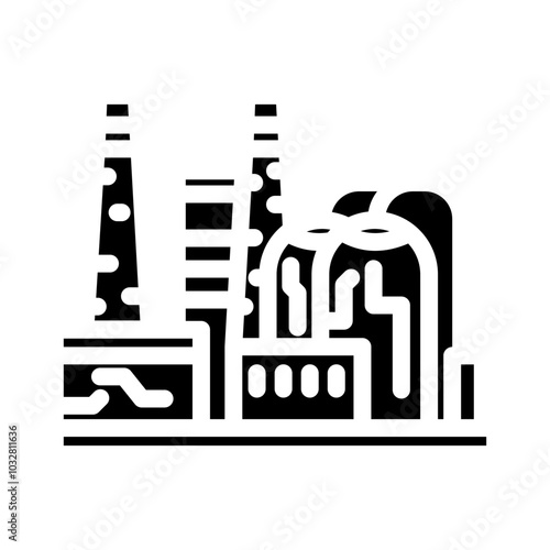 refinery oil industry glyph icon vector. refinery oil industry sign. isolated symbol illustration