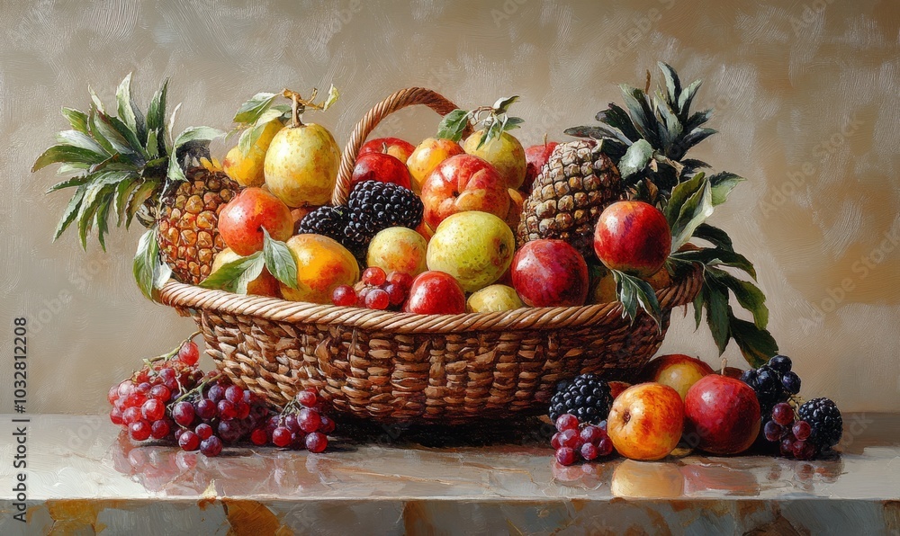 basket with ripe fruits basket with ripe fruits