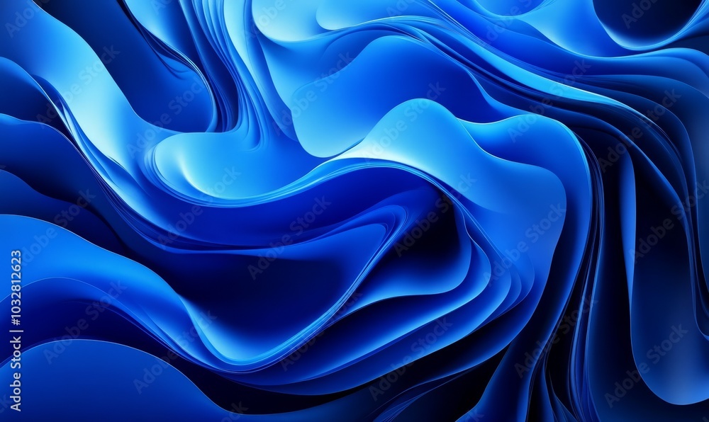 Obraz premium Abstract blue shape against colored background