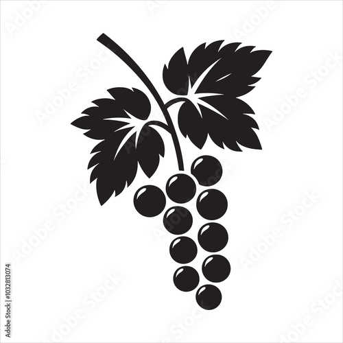 grape silhouette on white background
