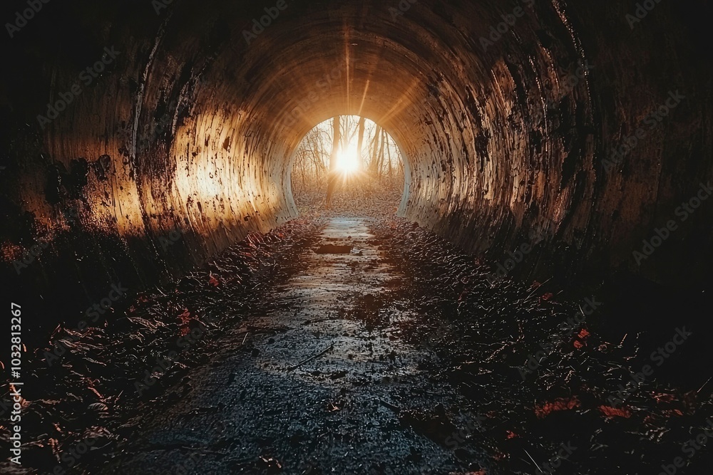 Sunlight Streaming Through a Concrete Tunnel Sunlight Streaming Through a Concrete Tunnel