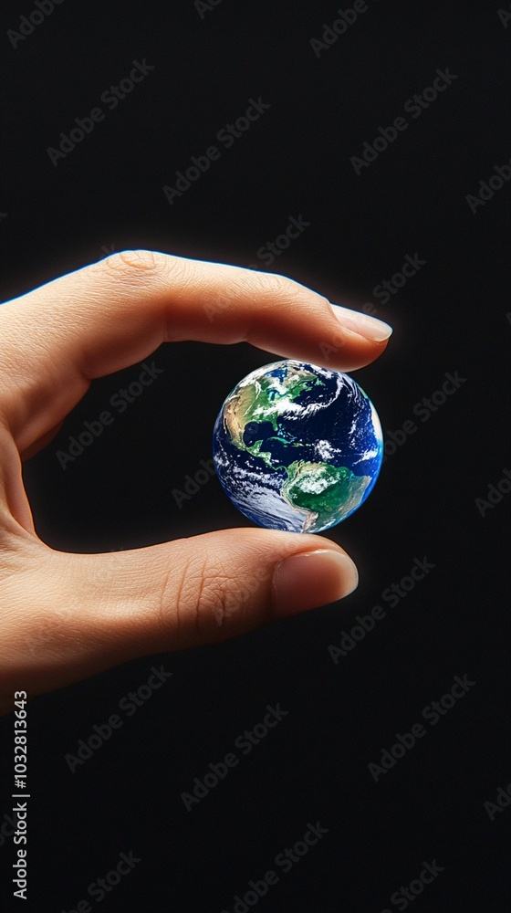 A human hand gently holds a miniature Earth globe against a dark background, symbolizing global care, environmental protection, and our fragile planet. A human hand gently holds a miniature Earth globe against a dark background, symbolizing global care, environmental protection, and our fragile planet.