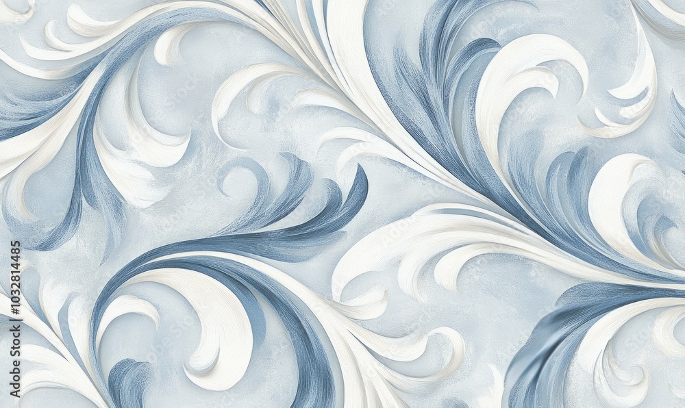 An elegant swirl of soft blues creates a refined pattern that showcases intricate detailing, perfect for various decorative uses An elegant swirl of soft blues creates a refined pattern that showcases intricate detailing, perfect for various decorative uses