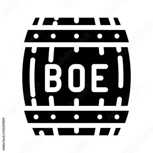 barrel of oil equivalent boe glyph icon vector. barrel of oil equivalent boe sign. isolated symbol illustration
