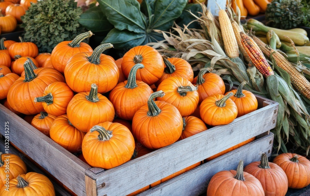 Fresh Pumpkins Displayed at a Market Fresh Pumpkins Displayed at a Market