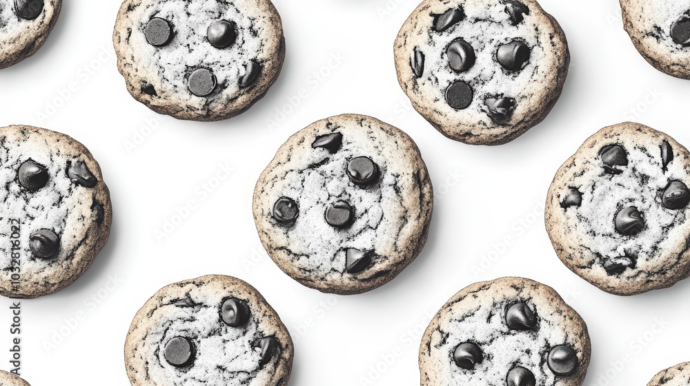 Sweet Treats Typography Art - Chocolate Chip Cookies Handwritten Illustration in Black and White Sweet Treats Typography Art - Chocolate Chip Cookies Handwritten Illustration in Black and White