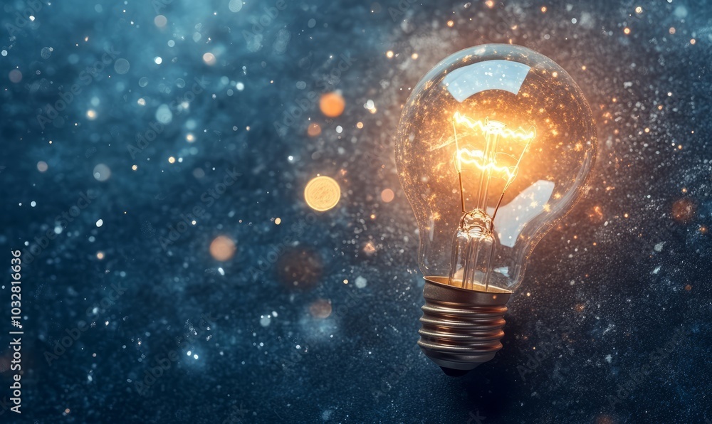 Brainstorming concept with a light bulb Brainstorming concept with a light bulb