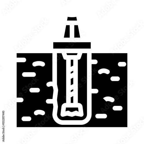 onshore drilling oil industry glyph icon vector. onshore drilling oil industry sign. isolated symbol illustration