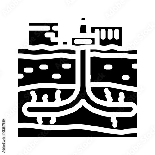 hydraulic fracturing oil industry glyph icon vector. hydraulic fracturing oil industry sign. isolated symbol illustration