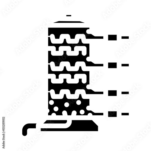 oil refining industry glyph icon vector. oil refining industry sign. isolated symbol illustration