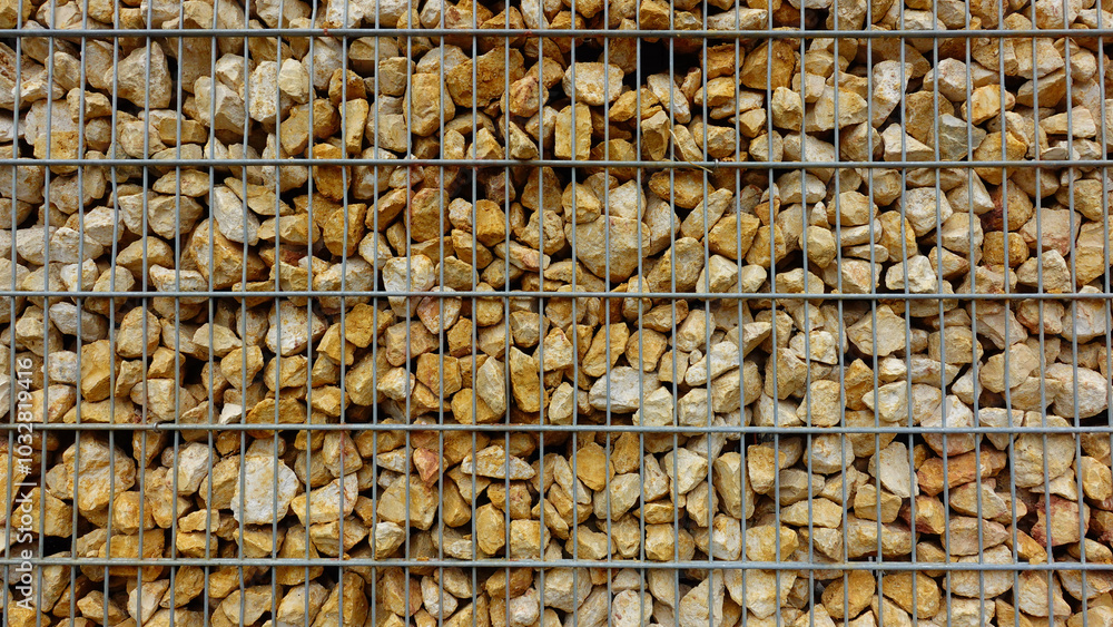 Decorative Stones in a Wire Mesh Structure for Landscaping and Construction Use Decorative Stones in a Wire Mesh Structure for Landscaping and Construction Use