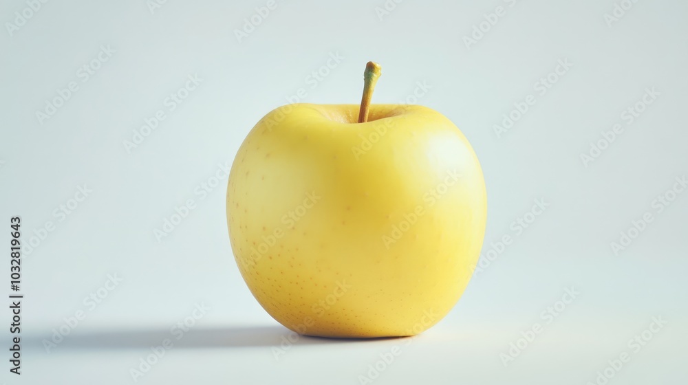 Ripe yellow apple isolated on white background. Fresh sweet fruit, natural organic healthy food Ripe yellow apple isolated on white background. Fresh sweet fruit, natural organic healthy food