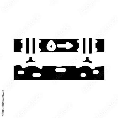 pipeline oil industry glyph icon vector. pipeline oil industry sign. isolated symbol illustration