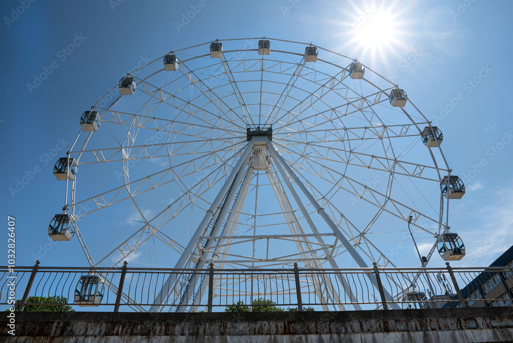 Zelenogradsk. Kaliningrad region. Close-up view of the Ferris wheel Zelenogradsk. Kaliningrad region. Close-up view of the Ferris wheel