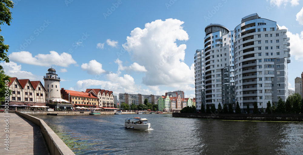 Obraz premium Historical-ethnographic and trade and craft complex “Fish Village”. Kaliningrad