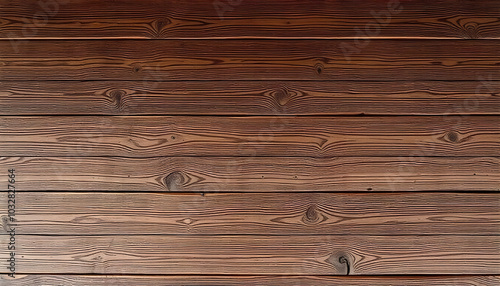 A wooden plank wall in dark brown showcases the beauty of natural grain and texture. The rich tones and rustic charm create a warm and inviting atmosphere, perfect for enhancing any interior space.