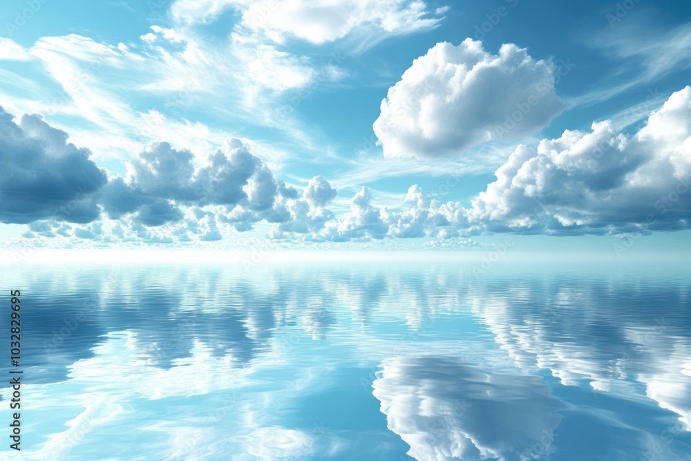 A Calm Ocean Reflecting a Cloudy Sky A Calm Ocean Reflecting a Cloudy Sky