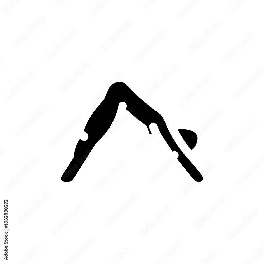 downward facing dog adho mukha svanasana glyph icon vector. downward facing dog adho mukha svanasana sign. isolated symbol illustration downward facing dog adho mukha svanasana glyph icon vector. downward facing dog adho mukha svanasana sign. isolated symbol illustration