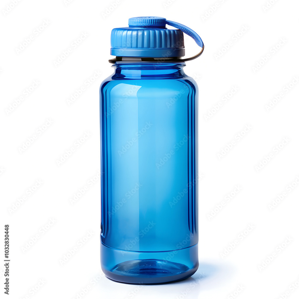 Blue water bottle isolate on white background Blue water bottle isolate on white background