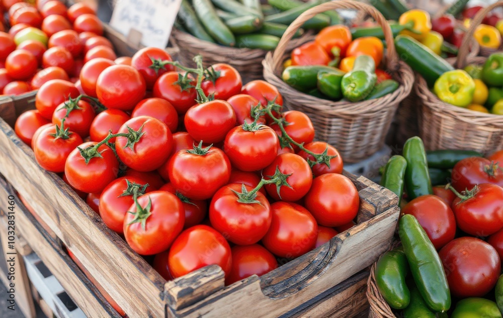 Abundant Tomato Harvest at a Farm Stan Abundant Tomato Harvest at a Farm Stan