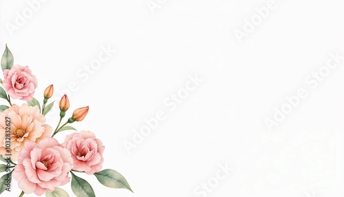 Elegant watercolor floral bouquet on white background