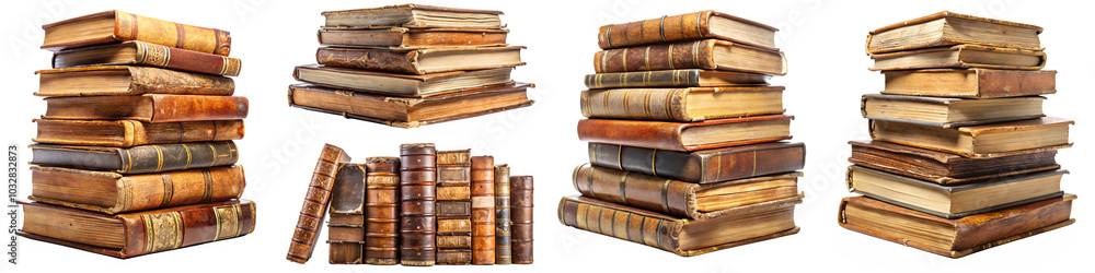 Old books isolated on transparent background PNG file Old books isolated on transparent background PNG file