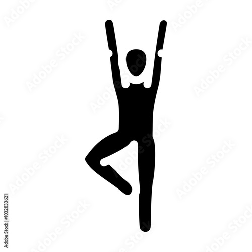 tree pose vrksasana yoga glyph icon vector. tree pose vrksasana yoga sign. isolated symbol illustration