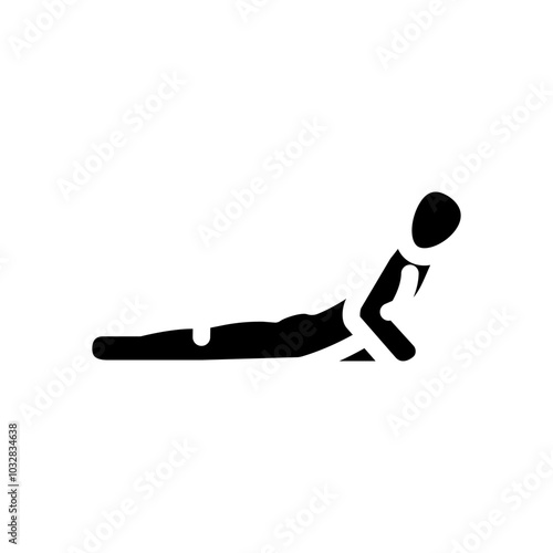 cobra pose bhujangasana yoga glyph icon vector. cobra pose bhujangasana yoga sign. isolated symbol illustration
