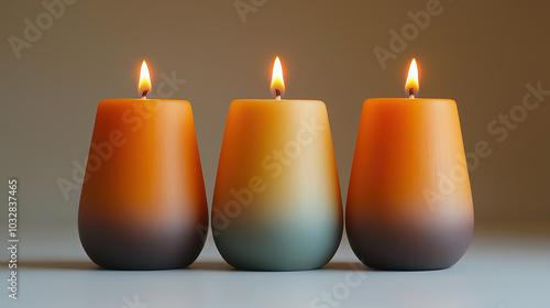 Candy Corn Candles with Layers of Yellow, Orange, and White Wax