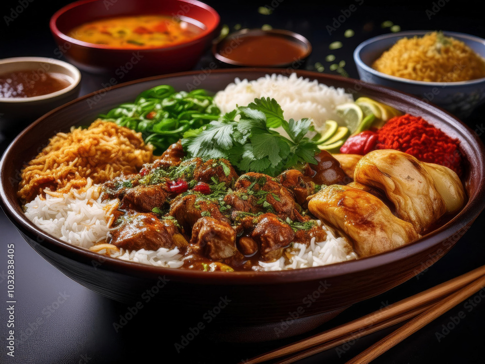 Chicken food with rice Chicken food with rice
