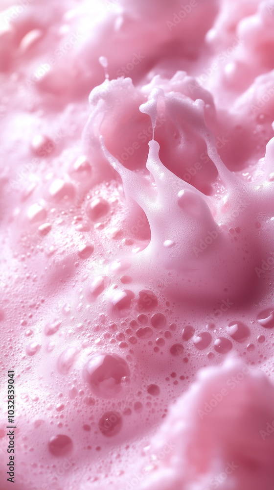 Luxurious pink soap with foam Luxurious pink soap with foam