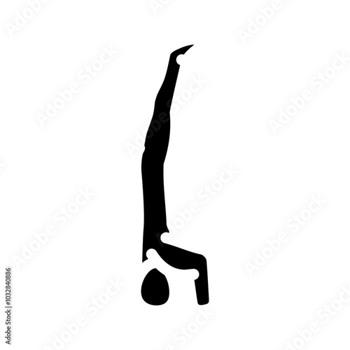headstand sirsasana yoga glyph icon vector. headstand sirsasana yoga sign. isolated symbol illustration