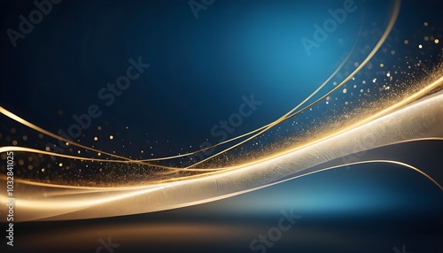 abstract Elegant blue-white-purple background with golden lines decoration